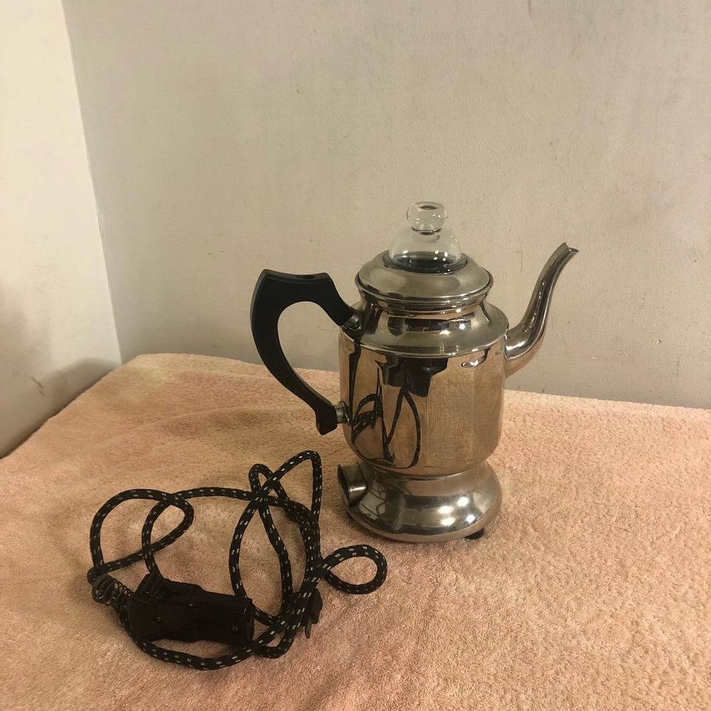 Vintage 1950’s Dover Chrome Plated Coffee Percolator #616/606 Works RARE